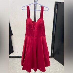 Red dress with tie in the back